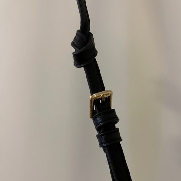 Street Level Black Leather Purse with Removable Strap and Tortoise Shell Handles - Picture 5 of 9